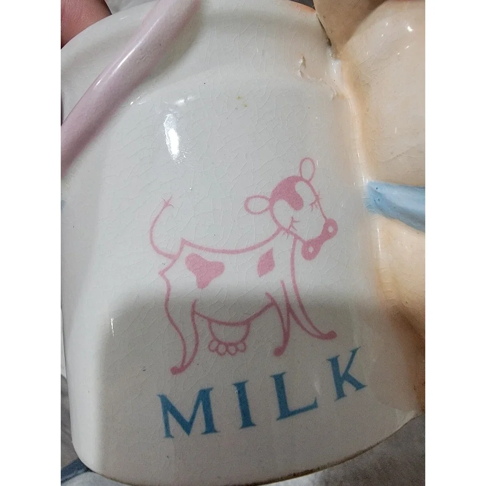 Vintage Lefton Baby Planter Wearing Diaper Kitschy Milk Pail
